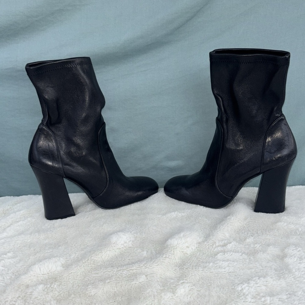 Nwot Stuart Weitzman Curveblock 100 Square Leathe… - image 3